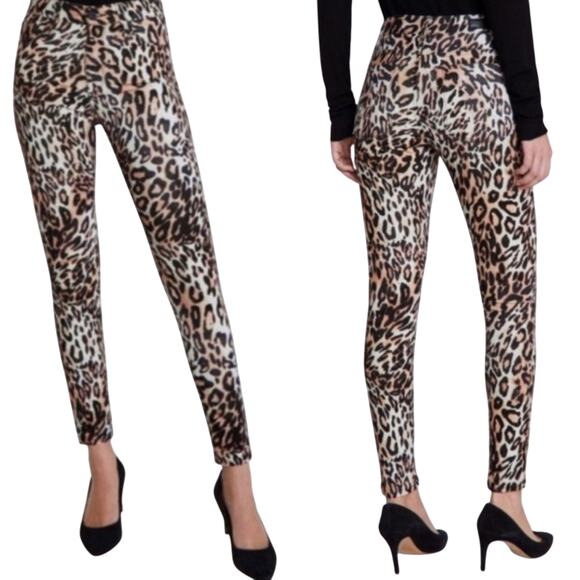 AG Adriano Goldschmied NWT Farrah High Waist Leopard Skinny Ankle Jeans Size 23 - Picture 1 of 14